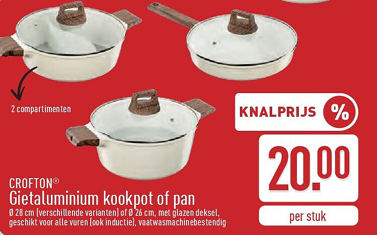 Gietaluminium kookpot of pan