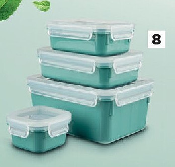Set van 4 bewaardozen Green