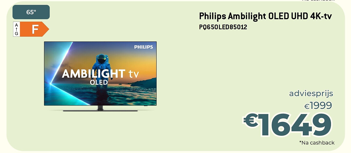 Philips Ambilight OLED UHD 4K-tv- PQ65OLED85012