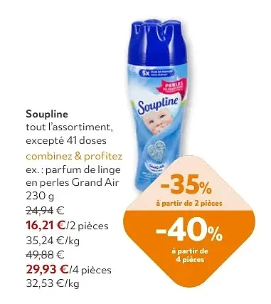 Soupline parfum de linge en perles Grand Air 230 g