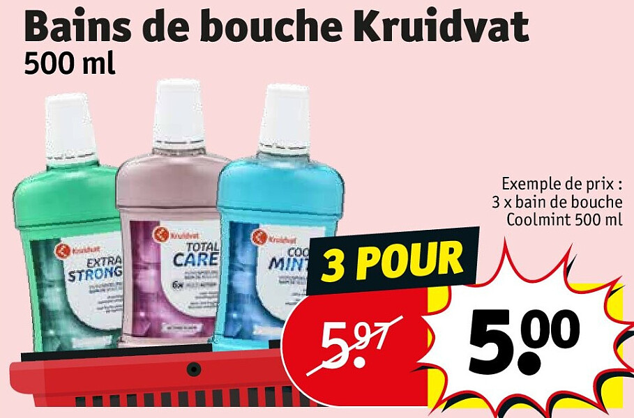 Bains de bouche Kruidvat 500 ml 3 POUR