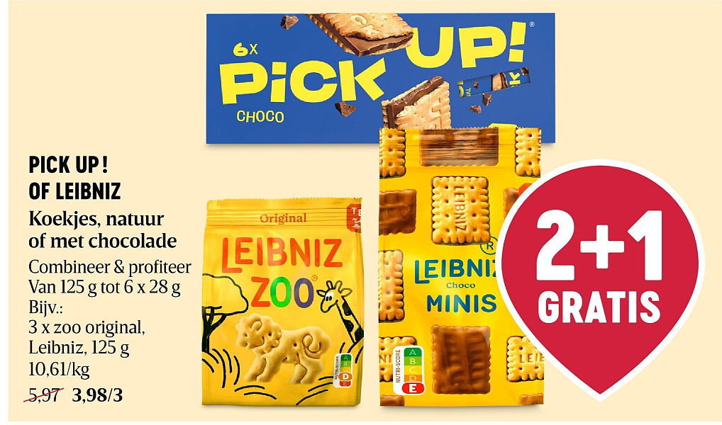 PICK UP ! OF LEIBNIZ Koekjes, natuur of met chocolade