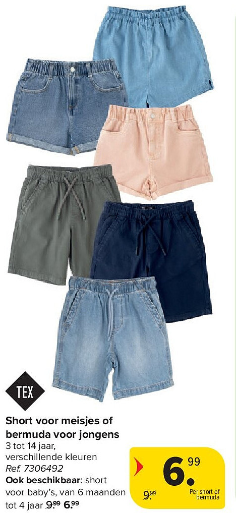 Short voor meisjes of bermuda voor jongens