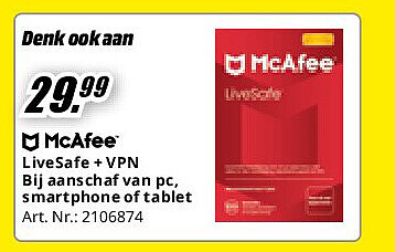 LiveSafe + VPN Bij aanschaf van pc, smartphone of tablet