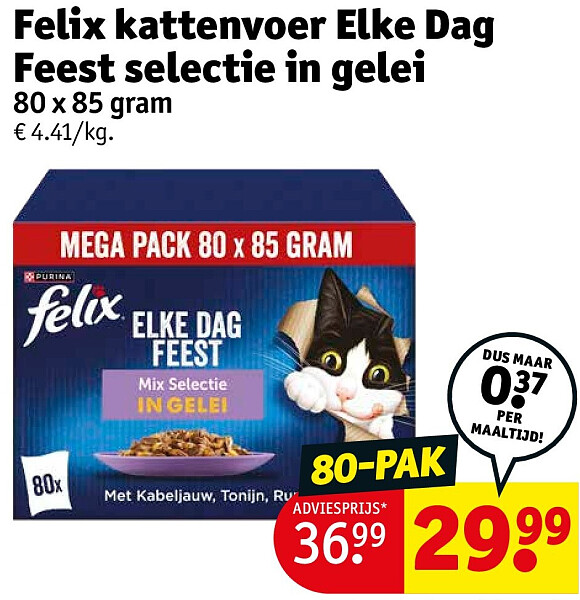 Felix kattenvoer Elke Dag Feest selectie in gelei