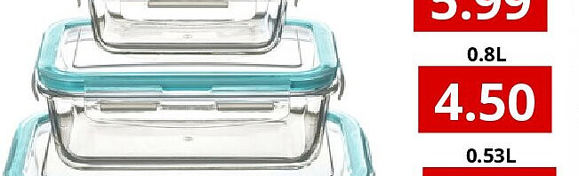 Glazen bewaardoos clipeat 0.8L