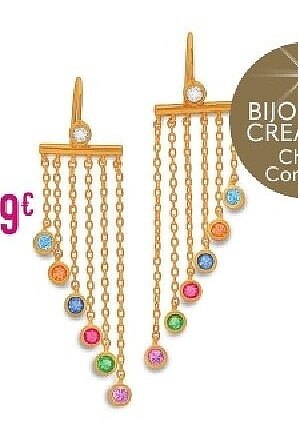 Boucles d'oreilles pendantes multicolores