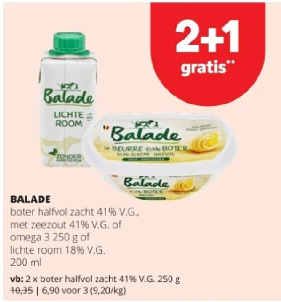 BALADE boter halfvol zacht 41% V.G. 250 g