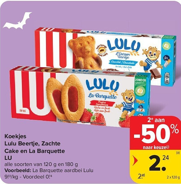 Koekjes Lulu Beertje, Zachte Cake en La Barquette LU