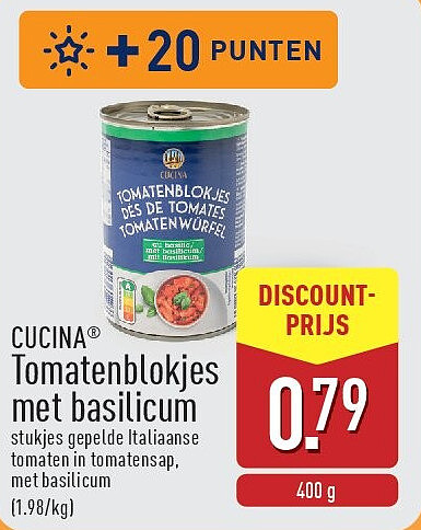 Tomatenblokjes met basilicum
