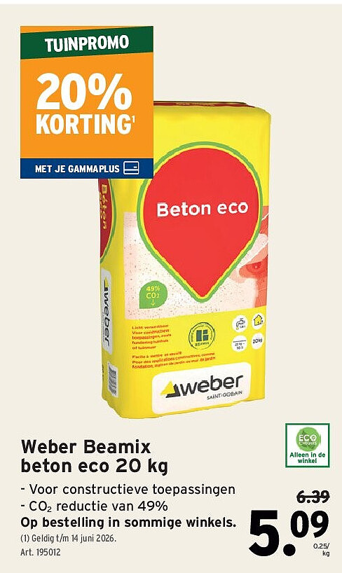 Weber Beamix beton eco 20 kg