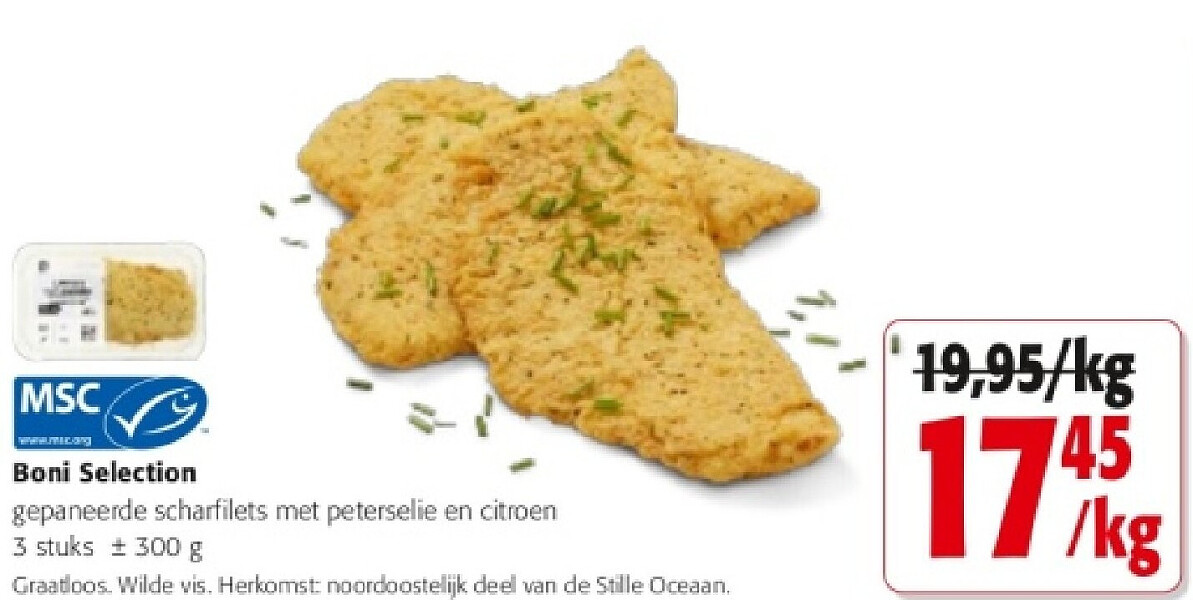 Boni Selection gepaneerde scharfilets met peterselie en citroen