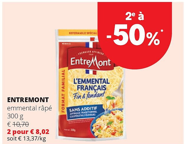 ENTREMONT emmental râpé 300 g