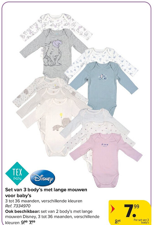 Set van 3 body’s met lange mouwen voor baby’s