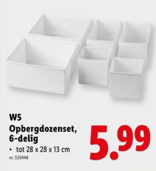 Opbergdozenset, 6-delig