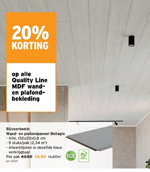 Quality Line MDF wand- en plafondbekleding