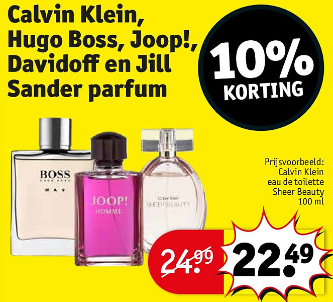 Calvin Klein, Hugo Boss, Joop!, Davidoff en Jill Sander parfum