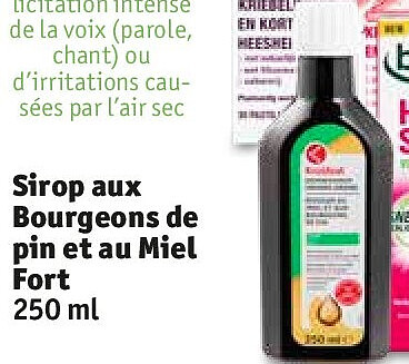 Sirop aux Bourgeons de pin et au Miel Fort 250 ml