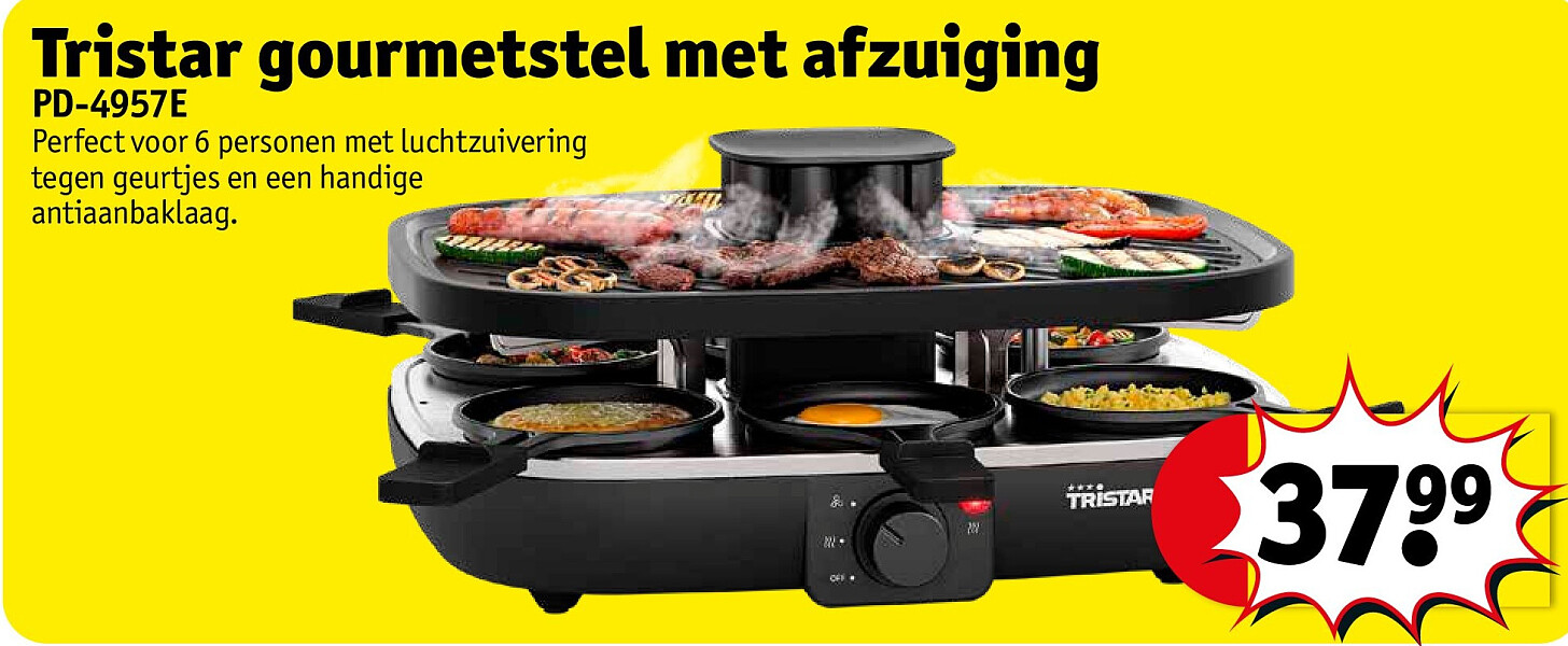 Tristar gourmetstel met afzuiging