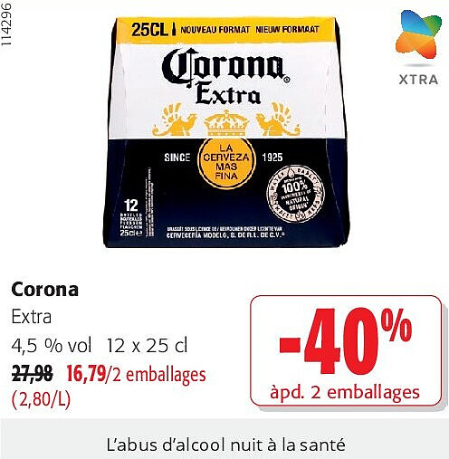 Corona Extra 4,5 % vol 12 x 25 cl