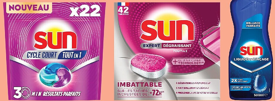 Produits Sun pour lave-vaisselle