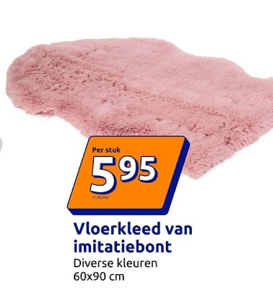 Vloerkleed van imitatiebont