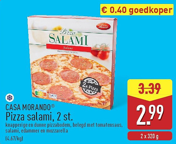 Pizza salami, 2st.