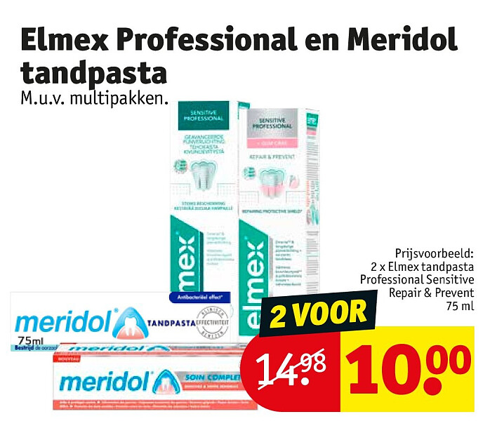 Elmex Professional en Meridol tandpasta