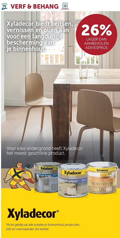 Xyladecor biedt beitsen, vernissen en oliën aan voor een langdurige bescherming van je binnenhout.