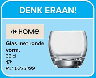 Glas met ronde vorm.