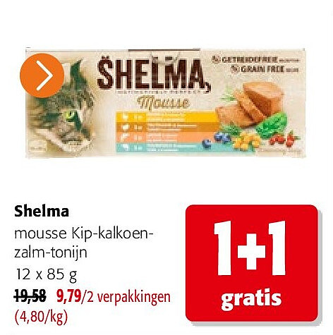 Shelma mousse Kip-kalkoenzalm-tonijn 12 x 85 g