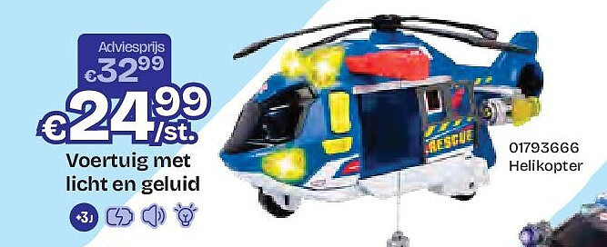 Voertuig met licht en geluid Helikopter