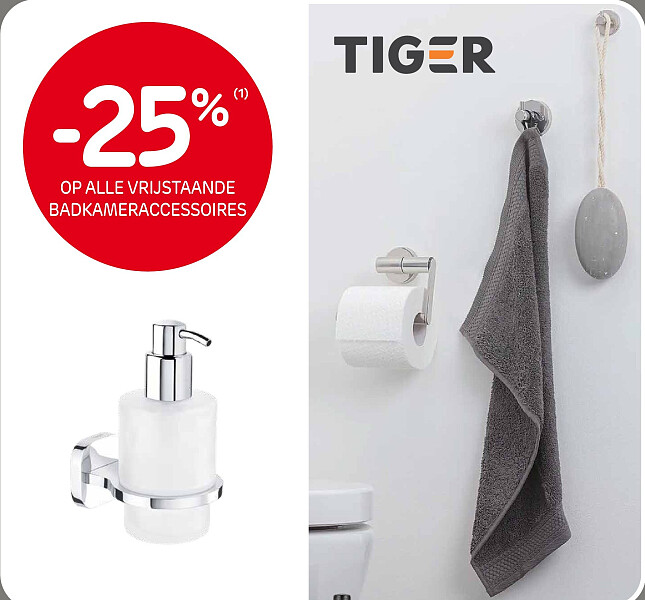 -25% op alle vrijstaande badkameraccessoires