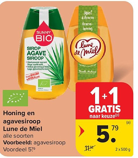Honing en agavesiroop Lune de Miel