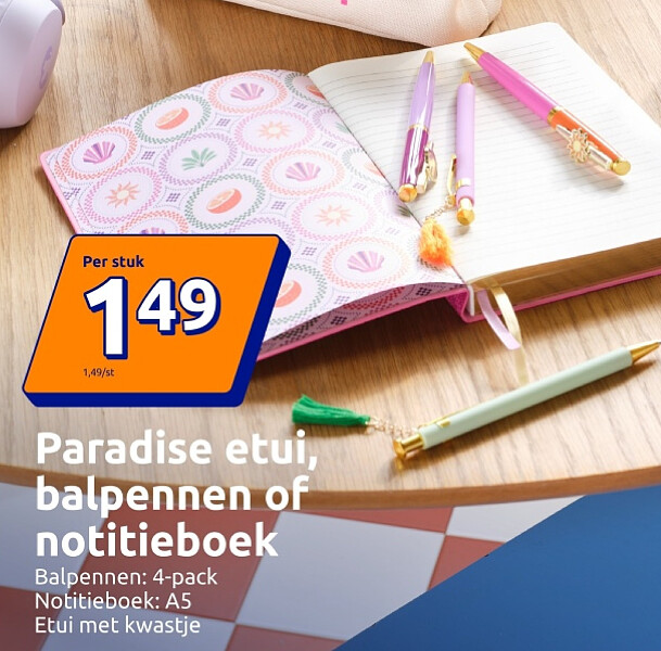 Paradise etui, balpennen of notitieboek