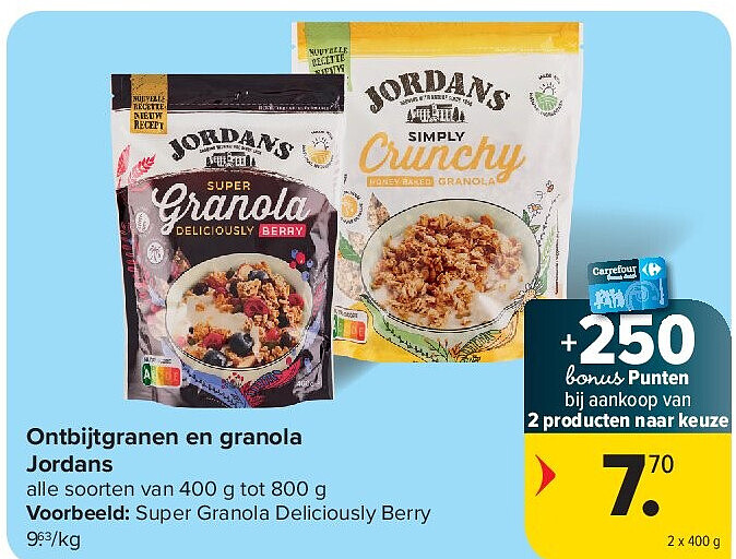 Ontbijtgranen en granola Jordans