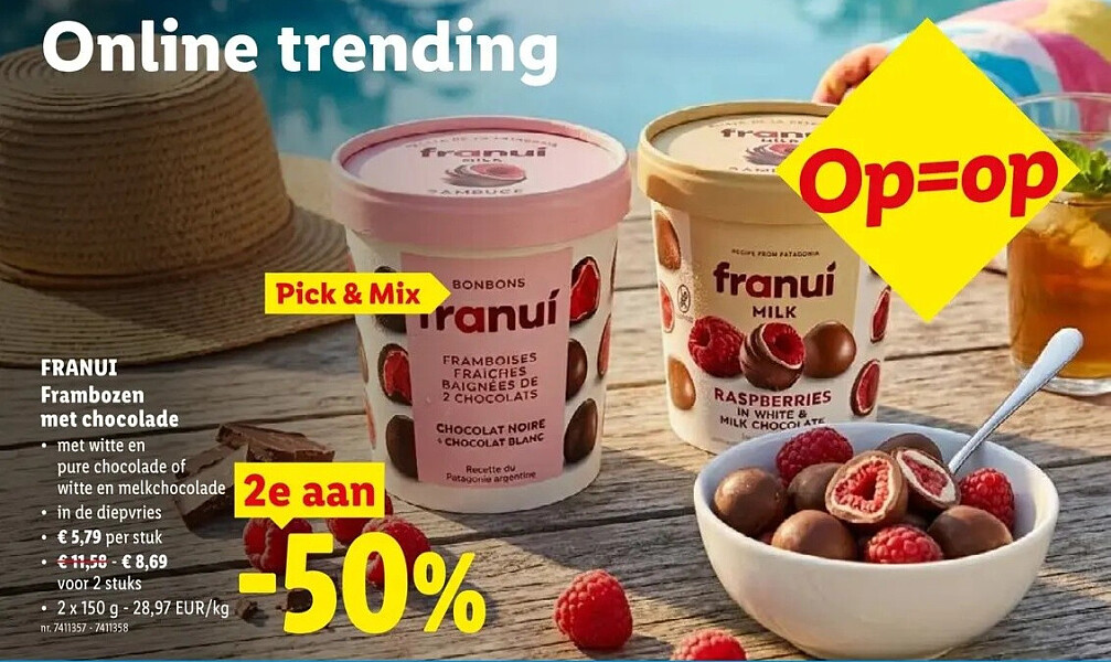 Frambozen met chocolade
