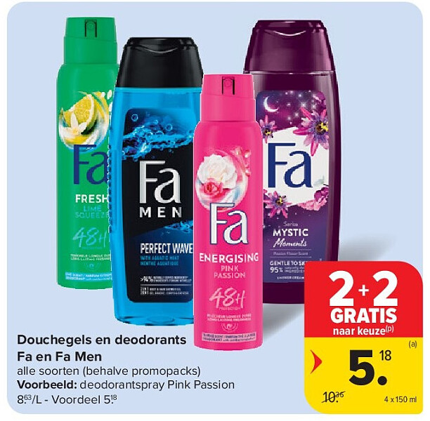 Douchegels en deodorants Fa en Fa Men