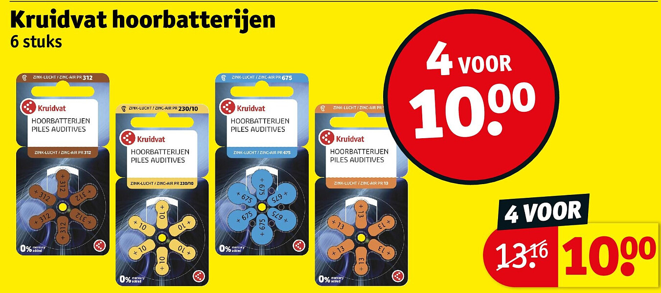 Kruidvat hoorbatterijen