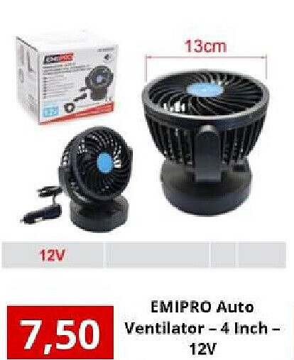 EMIPRO Auto Ventilator - 4 Inch - 12V
