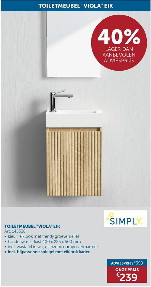 TOILETMEUBEL "VIOLA" EIK