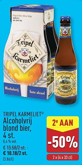 Alcoholvrij blond bier, 4st.
