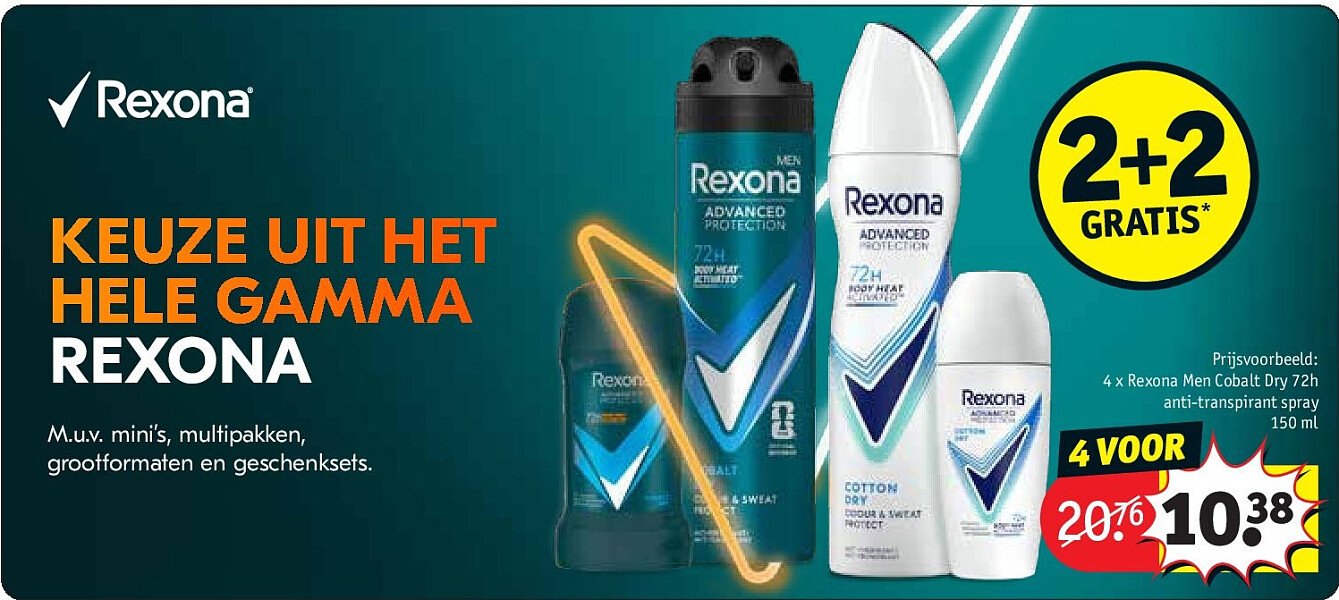 4 x Rexona Men Cobalt Dry 72h anti-transpirant spray 150 ml