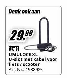 UMULOCKXL U-slot met kabel voor fiets / scooter