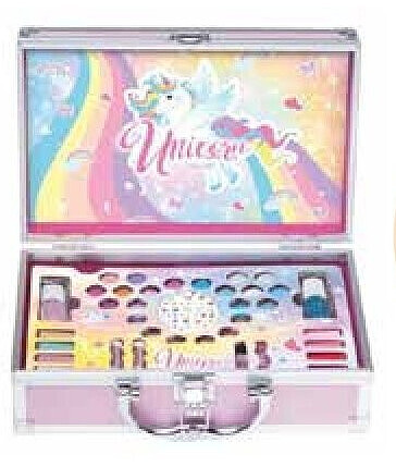 Make up koffer aluminium eenhoorn 38-delig