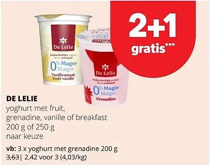 DE LELIE yoghurt met grenadine 200 g