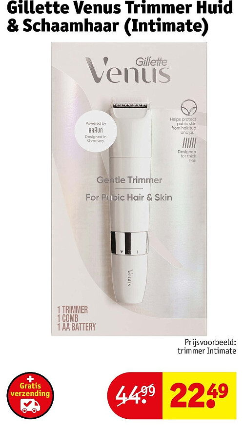 Gillette Venus Trimmer Huid & Schaamhaar (Intimate)