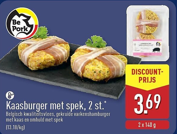 Kaasburger met spek, 2st.