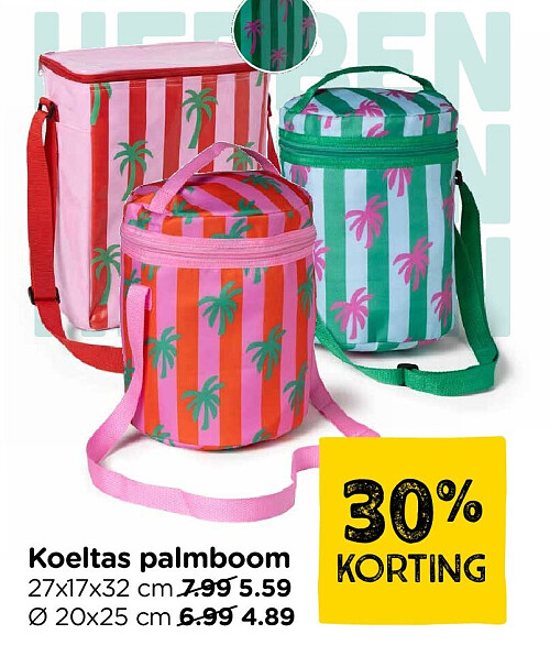 Koeltas palmboom rond 20x25 cm