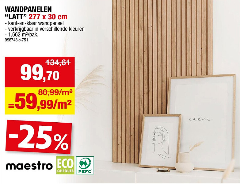 WANDPANELEN “LATT” 277 x 30 cm